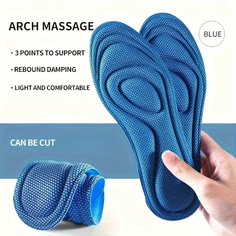 Men'S Shoes With Memory Foam - 4 PCS Sports Massage Insole Memory