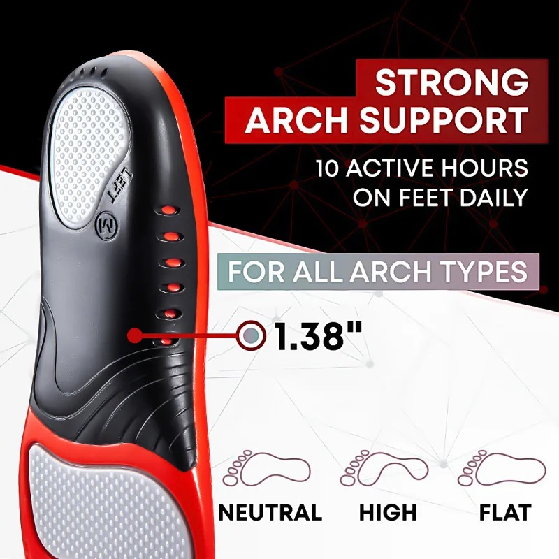 Men'S Shoes Plantar Fasciitis - Premium Silicone Gel Insoles for Shoe
