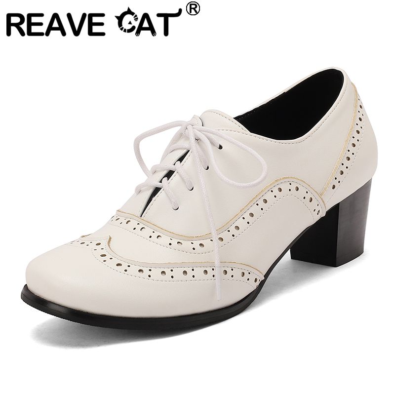 Men'S Shoes Size 43 In Us - REAVE CAT Brown Women Pumps Round