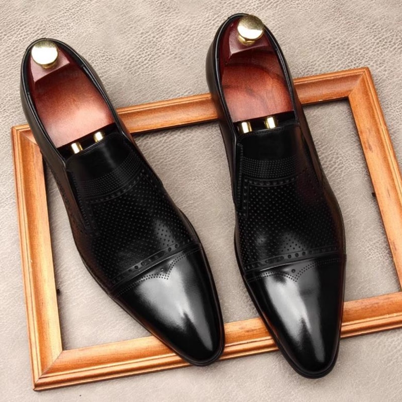 Men'S Shoes Size 43 In Us - Business Formal Leather Shoes Man Genuine