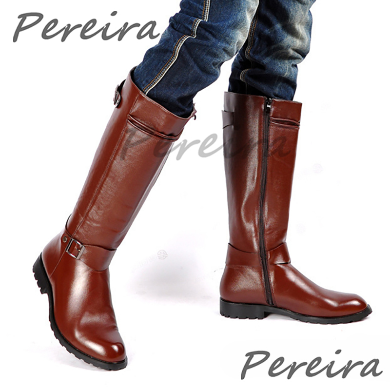 Autumn Winter Retro Knee High  - đánh giá và giá Men'S Shoes Zipper