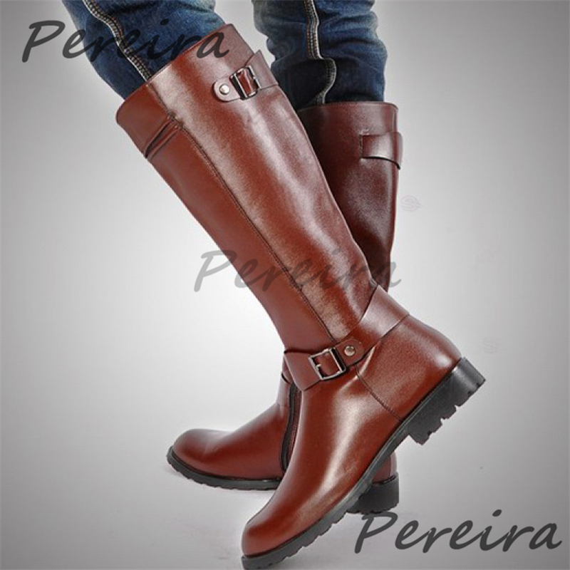 Autumn Winter Retro Knee High  - đánh giá và giá Men'S Shoes Zipper