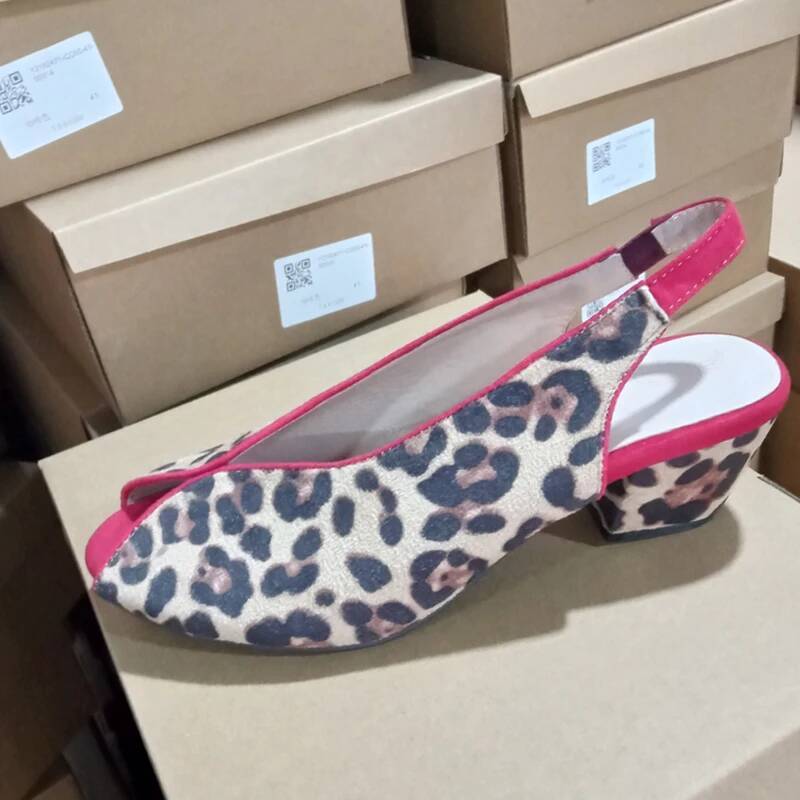 Leopard Print Peep Toe Slingba - đánh giá và giá Men Shoes Style