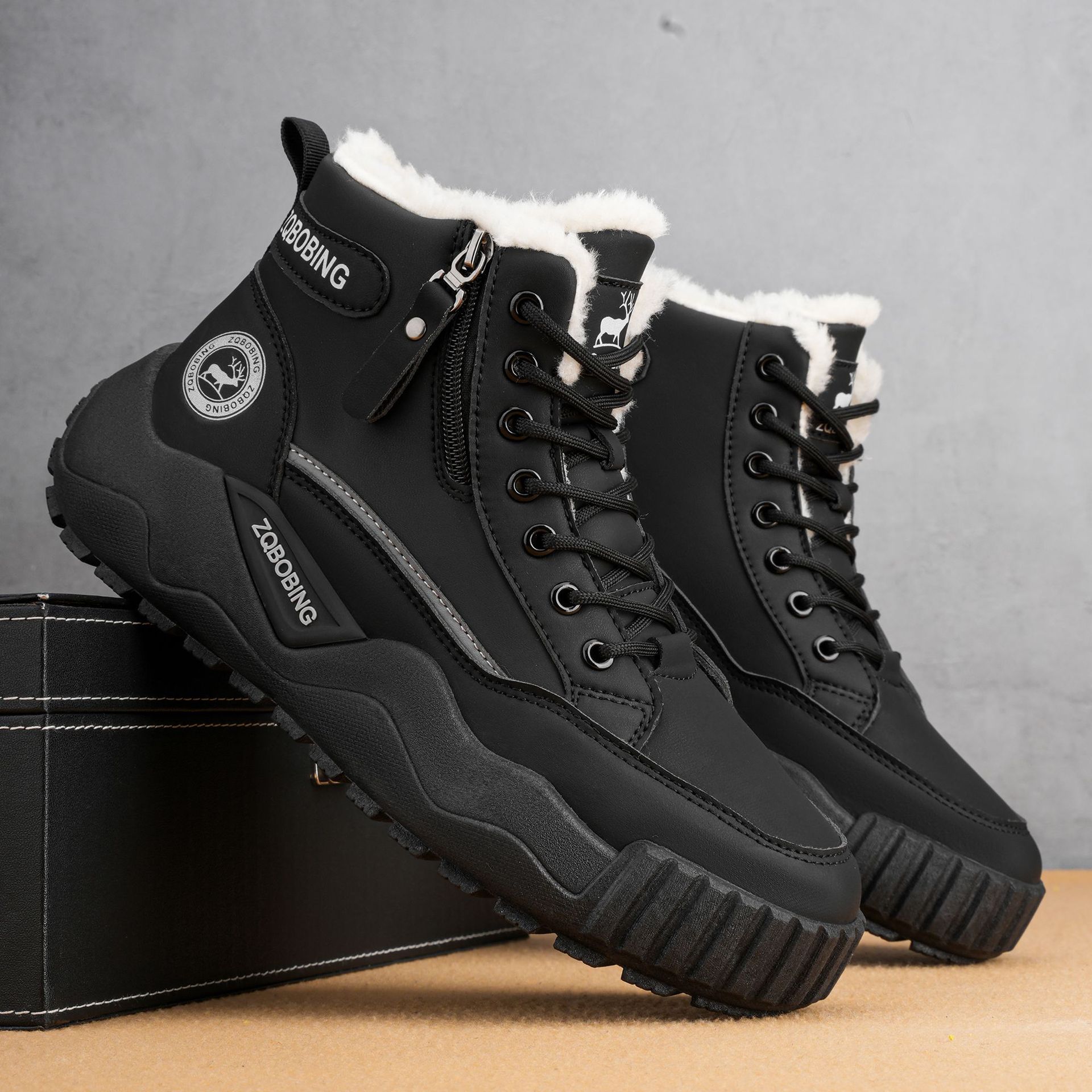 Men's Winter High Top Plush Wa - đánh giá và giá Men'S Shoes Zipper