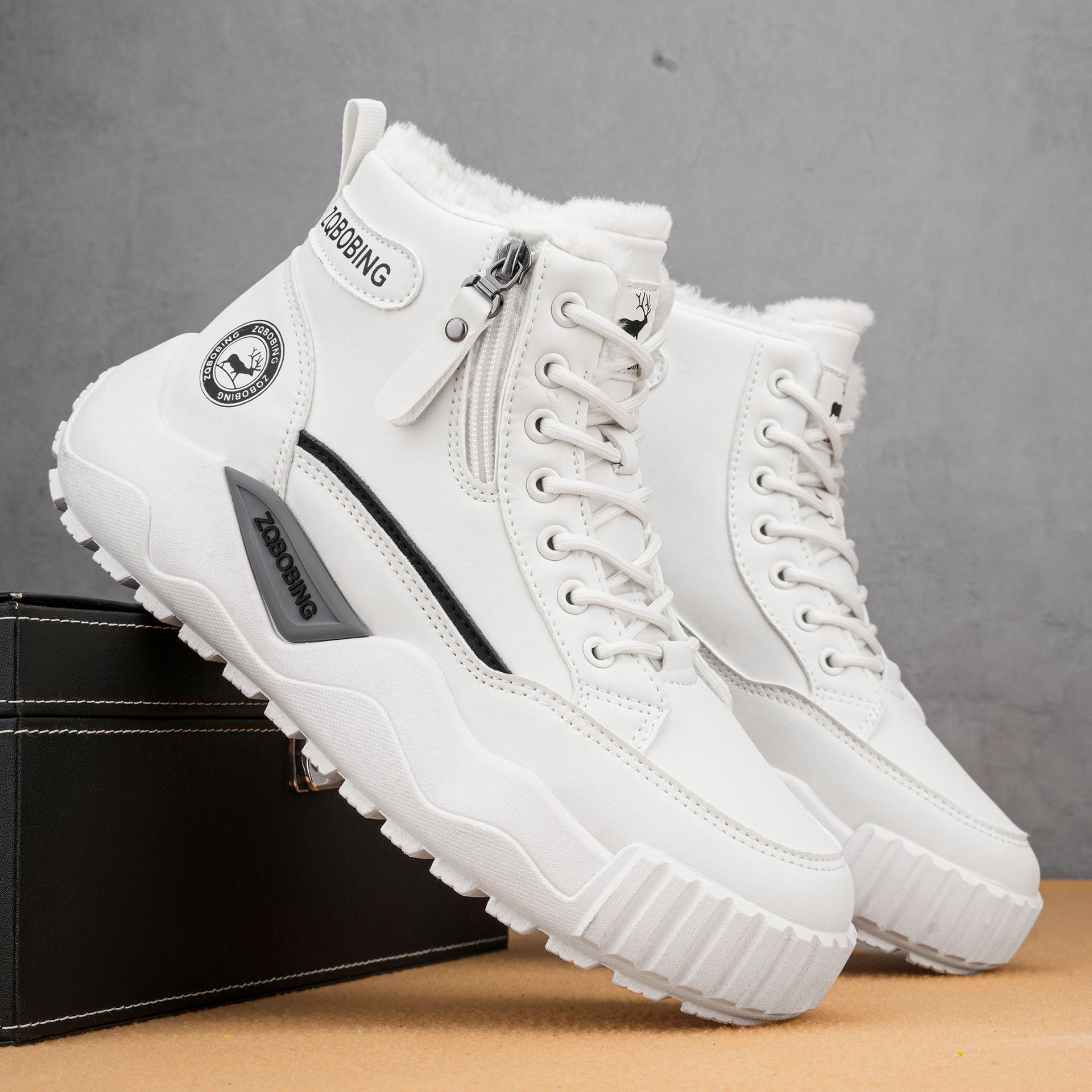 Men's Winter High Top Plush Wa - đánh giá và giá Men'S Shoes Zipper