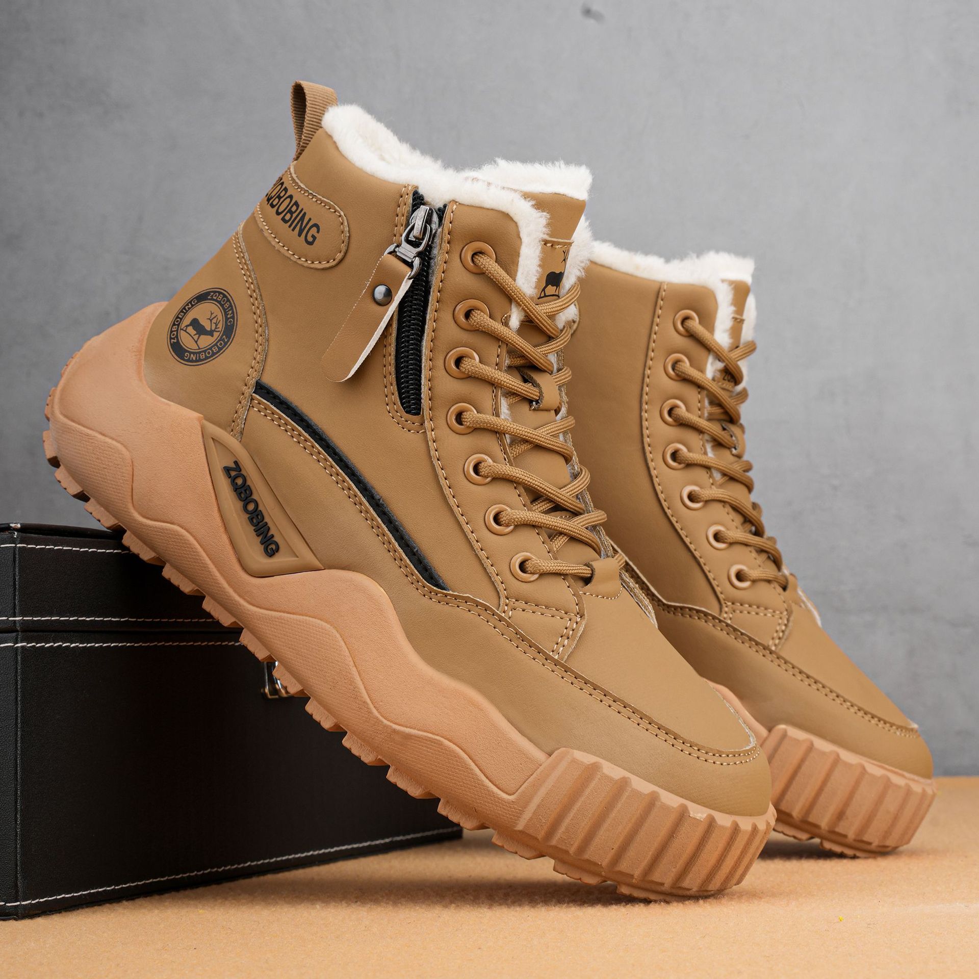 Men's Winter High Top Plush Wa - đánh giá và giá Men'S Shoes Zipper