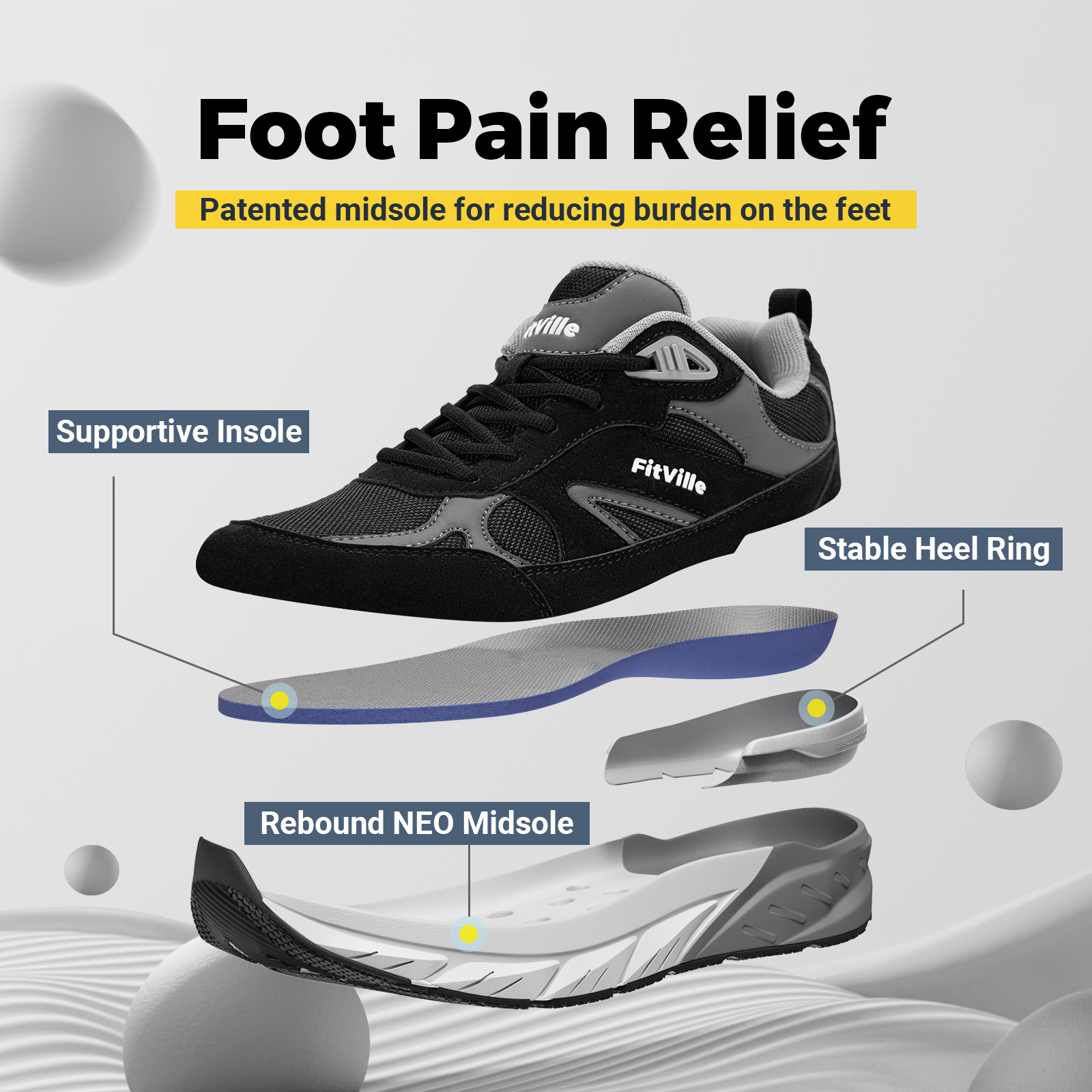 Fitville Walking Shoes Wide Me - đánh giá và giá Men'S Shoes Plantar Fasciitis