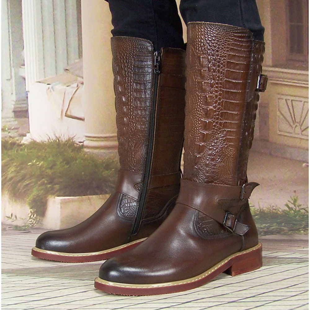 Fashion Men's Embossed Leather - đánh giá và giá Men'S Shoes Zipper